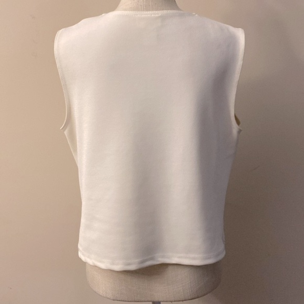 Dressbarn woman’s ivory formal sequined sleeveless high/low tank top V neck XL - Picture 5 of 10